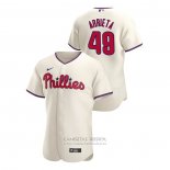 Camiseta Beisbol Hombre Philadelphia Phillies Jake Arrieta Autentico 2020 Alterno Crema