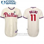 Camiseta Beisbol Hombre Philadelphia Phillies Jimmy Rollins Crema Cool Base Jugador