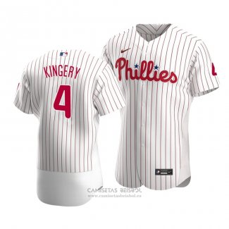 Camiseta Beisbol Hombre Philadelphia Phillies Scott Kingery Autentico Primera Blanco