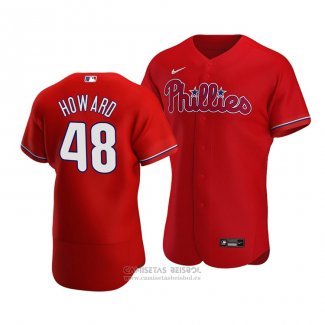 Camiseta Beisbol Hombre Philadelphia Phillies Spencer Howard Autentico Alterno 2020 Rojo