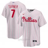 Camiseta Beisbol Hombre Philadelphia Phillies Trea Turner Primera Replica Blanco