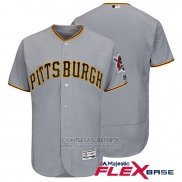 Camiseta Beisbol Hombre Pittsburgh Pirates Gris Autentico Collection Flex Base Custom