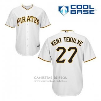 Camiseta Beisbol Hombre Pittsburgh Pirates Kent Tekulve 27 Blanco Primera Cool Base