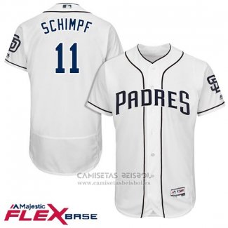 Camiseta Beisbol Hombre San Diego Padres 11 Ryan Schimpf Blanco 2017 Flex Base