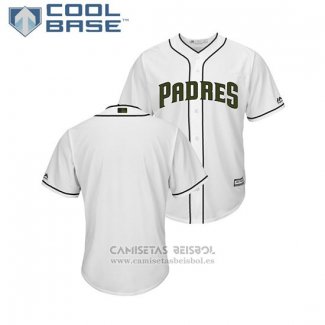 Camiseta Beisbol Hombre San Diego Padres 2018 Dia de los Caidos Cool Base Blanco