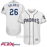 Camiseta Beisbol Hombre San Diego Padres 26 Yangervis Solarte Blanco 2017 Flex Base