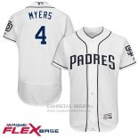 Camiseta Beisbol Hombre San Diego Padres 4 Wil Myers Blanco 2017 Flex Base