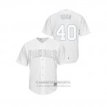 Camiseta Beisbol Hombre San Diego Padres Cal Quantrill 2019 Players Weekend Replica Blanco