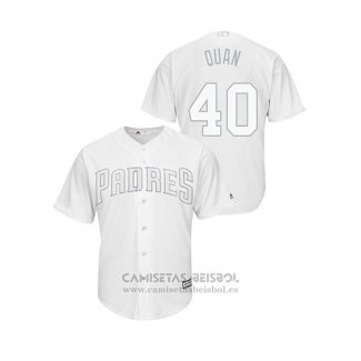 Camiseta Beisbol Hombre San Diego Padres Cal Quantrill 2019 Players Weekend Replica Blanco