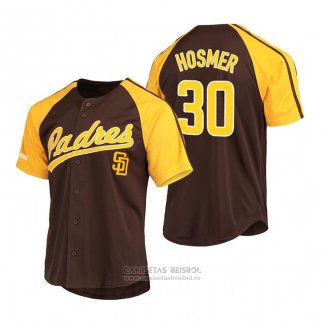 Camiseta Beisbol Hombre San Diego Padres Eric Hosmer Replica Button Down Raglan Marron