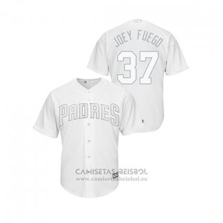 Camiseta Beisbol Hombre San Diego Padres Joey Lucchesi 2019 Players Weekend Replica Blanco