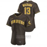 Camiseta Beisbol Hombre San Diego Padres Manny Machado Autentico 2020 Alterno Marron