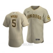 Camiseta Beisbol Hombre San Diego Padres Wil Myers 5 Sand Autentico Alterno Marron