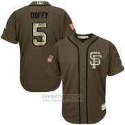 Camiseta Beisbol Hombre San Francisco Giants 5 Matt Duffy Verde Salute To Service