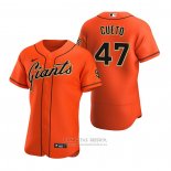 Camiseta Beisbol Hombre San Francisco Giants Johnny Cueto Autentico Alterno Naranja