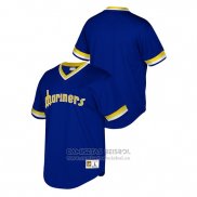 Camiseta Beisbol Hombre Seattle Mariners Cooperstown Collection Mesh Wordmark V-Neck Azul