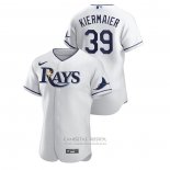 Camiseta Beisbol Hombre Tampa Bay Rays Kevin Kiermaier Authentic Blanco