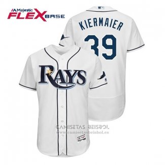 Camiseta Beisbol Hombre Tampa Bay Rays Kevin Kiermaier Flex Base Autentico Collezione Primera Blanco