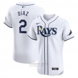 Camiseta Beisbol Hombre Tampa Bay Rays Yandy Diaz Primera Elite Blanco