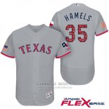 Camiseta Beisbol Hombre Texas Rangers 2017 Estrellas y Rayas Cole Hamels Gris Flex Base