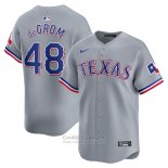 Camiseta Beisbol Hombre Texas Rangers Jacob deGrom Segunda Limited Gris