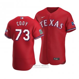 Camiseta Beisbol Hombre Texas Rangers Kyle Cody Autentico Alterno Rojo