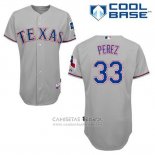 Camiseta Beisbol Hombre Texas Rangers Martin Perez 33 Gris Cool Base