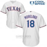 Camiseta Beisbol Hombre Texas Rangers Mitch Moreland Blanco Autentico Collection Cool Base