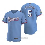 Camiseta Beisbol Hombre Texas Rangers Willie Calhoun Autentico Alterno Azul