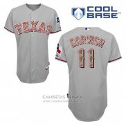 Camiseta Beisbol Hombre Texas Rangers Yu Darvish 11 Gris Usmc Cool Base