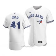 Camiseta Beisbol Hombre Toronto Blue Jays Rafael Dolis Autentico Primera Blanco