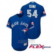 Camiseta Beisbol Hombre Toronto Blue Jays Roberto Osuna 2018 Stars & Stripes Flex Base Azul