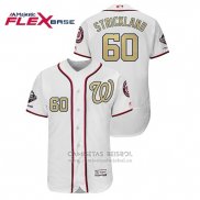 Camiseta Beisbol Hombre Washington Nationals Hunter Strickland 2019 Gold Program Flex Base Blanco