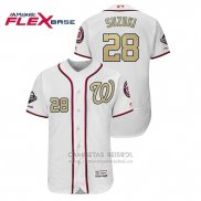 Camiseta Beisbol Hombre Washington Nationals Kurt Suzuki 2019 Gold Program Flex Base Blanco