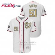 Camiseta Beisbol Hombre Washington Nationals Wander Suero 2019 Gold Program Flex Base Blanco