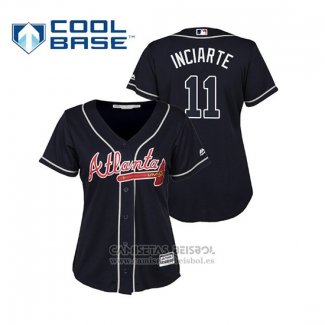 Camiseta Beisbol Mujer Atlanta Braves Ender Inciarte Cool Base Alterno 2019 Azul