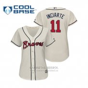 Camiseta Beisbol Mujer Atlanta Braves Ender Inciarte Cool Base Alterno 2019 Crema