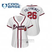 Camiseta Beisbol Mujer Atlanta Braves Mike Foltynewicz Cool Base Primera 2019 Blanco