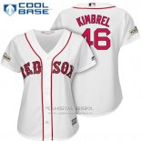 Camiseta Beisbol Mujer Boston Red Sox 2017 Postemporada 46 Craig Kimbrel Blanco Cool Base