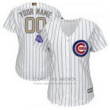 Camiseta Beisbol Mujer Chicago Cubs Personalizada 2018 Blanco