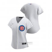 Camiseta Beisbol Mujer Chicago Cubs Replica 2020 Primera Blanco