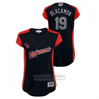 Camiseta Beisbol Mujer Colorado Rockies 2019 All Star Workout National League Charlie Blackmon Azul