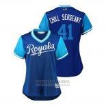 Camiseta Beisbol Mujer Kansas City Royals Danny Duffy 2018 LLWS Players Weekend Chill Sergeant Azul