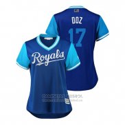 Camiseta Beisbol Mujer Kansas City Royals Hunter Dozier 2018 LLWS Players Weekend Doz Azul