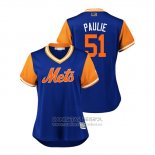 Camiseta Beisbol Mujer New York Mets Paul Sewald 2018 LLWS Players Weekend Paulie Azul