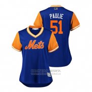 Camiseta Beisbol Mujer New York Mets Paul Sewald 2018 LLWS Players Weekend Paulie Azul