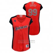 Camiseta Beisbol Mujer New York Yankees 2019 All Star Workout American League Aaron Judge Rojo