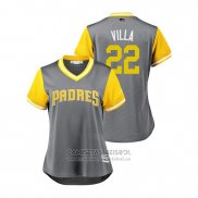 Camiseta Beisbol Mujer San Diego Padres Christian Villanueva 2018 LLWS Players Weekend Villa Gris