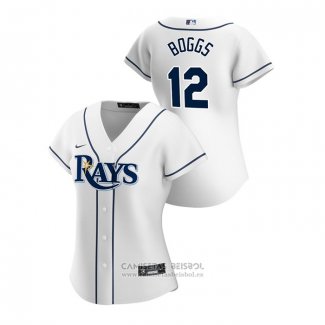 Camiseta Beisbol Mujer Tampa Bay Rays Wade Boggs 2020 Replica Primera Blanco