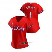 Camiseta Beisbol Mujer Texas Rangers Elvis Andrus 2020 Replica Alterno Rojo